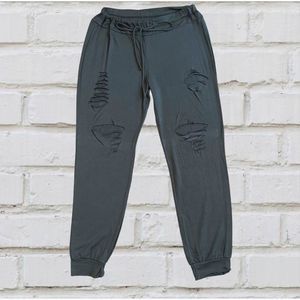 White Birch Kick Back Lightweight Distressed Joggers Navy Size Large